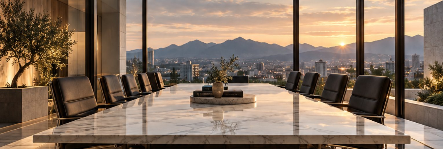 Sala de juntas con vista a la ciudad